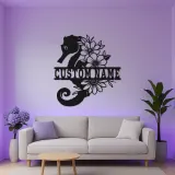 Custom Seahorse Name Sign | Floral Metal Wall Art with LED | Ocean Decor for Beach House | Personalized Nautical Gift