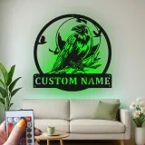 Panneau LED Personnalisé Corbeau | Décoration Murale en Métal | Décor Sauvage Rustique pour Amoureux de la Nature