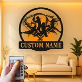 Insegna LED Personalizzata per Giocatrice di Softball | Insegna in Metallo Personalizzata per Camera delle Ragazze | Regalo per Atlete