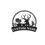 Insegna in metallo LED personalizzata per caccia e pesca, regalo per amanti dell'outdoor, decorazione per baita o man cave