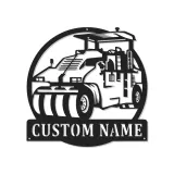Señal LED de rodillo de carretera | Arte de vehículo de construcción personalizado | Regalo personalizado para operador | Decoración de equipo pesado
