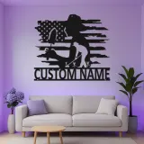 Personalized Gardener LED Metal Sign | Custom American Flag Art | Outdoor Yard Decor | Gift for Mom
