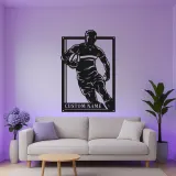 Custom Rugby Player Metal Sign | Personalized LED Wall Art | Sports Decor for Game Room | Gift for Athlete Coach