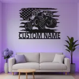 Personalisierte Monstertruck LED-Schild | Metall-Wandkunst mit amerikanischer Flagge | Maßgeschneiderte Garagen-Dekoration für das Kinderzimmer