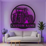 Personalisierte LED-Beleuchtung Metall-Wandkunst für Traktoren – Geschenk für Landwirte, Garage oder Stall Dekor