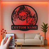 Insegna in metallo LED personalizzata a forma di aquila e baseball - Regalo personalizzato per appassionati di baseball, decorazione per sala giochi