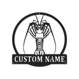 Panneau LED en métal personnalisé de écrevisse | Décor cajun personnalisé | Art de cuisine de fruits de mer extérieur