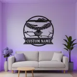 Custom Flying Owl LED Sign | Personalized Metal Wall Art | Wildlife Cabin Decor | Nature Lover Gift