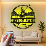 Custom Tennis Player LED Metal Wall Art | Personalized Name Sign | Athlete Bedroom Decor | Premium Sports Gift