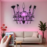 Insegna in metallo personalizzata con luce LED a forma di tavolozza per artisti regalo personalizzato per pittori, decorazione per studio o sala d'arte