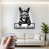 Cartel de metal LED de gato personalizado, regalo para amantes de mascotas, decoración para salón