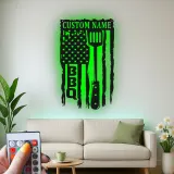 Cartel de metal personalizado con espátula BBQ y luz LED, regalo para el maestro de la parrilla, decoración para el patio exterior