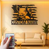 Cartel de metal LED personalizado de Granja de Cerdos, regalo para agricultores, decoración rústica de granero