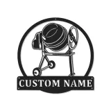 Personalisierte Betonmischer-LED-Metall-Wandkunst – Geschenk für Bauarbeiter, Deko für Garage oder Werkstatt