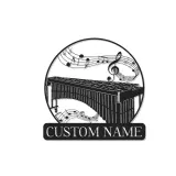 Arte in Metallo Personalizzata per Marimba | Decorazione per Stanza Musicale con Luce LED | Insegna con Nome Personalizzata per Studio