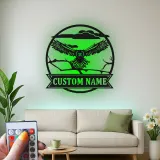 Custom Flying Owl LED Sign | Personalized Metal Wall Art | Wildlife Cabin Decor | Nature Lover Gift