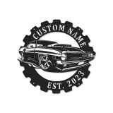 Personalisierte Muscle Car Metallschild | LED-beleuchtete Garagen Dekoration | Individuelle Man Cave Kunst | Vintage Auto-Enthusiasten Geschenk
