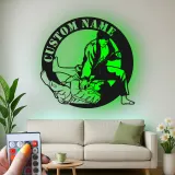 Panneau en métal LED BJJ personnalisé | Art mural de jiu-jitsu personnalisé | Décor de dojo d'arts martiaux | Cadeau de grappling pour lui