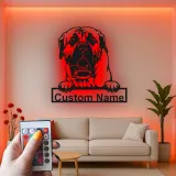 Insegna in metallo LED personalizzata per amanti dei cani Mastiff