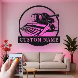 Custom Combine Harvester Led Light Metal Wall Art Farmer Gift Rustic Farmhouse Decor 1