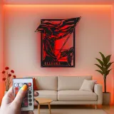 Personalisierte LED-beleuchtete Metall-Wandkunst mit Color-Guard-Silhouette – Geschenk für Performer und Schlafzimmerdeko