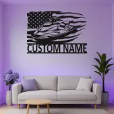 Insegna in metallo personalizzata per Jet Ski con LED | Insegna con nome per imbarcazione per casa al lago | Regalo per appassionati di nautica e decorazione per garage