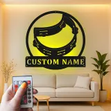 Personalized Tambourine Sign | LED Metal Wall Art for Music Room | Custom Musician Nameplate | Percussionist Gift
