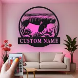 Custom Manatee LED Metal Wall Art | Personalized Nautical Decor | Florida Ocean Lover Gift Sign