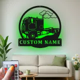 Panneau LED Trucker Personnalisé | Décoration Murale en Métal de Camion Semi Personnalisée | Décor de Garage & Plaque Nom