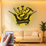 Insegna LED personalizzata per tuttofare | Insegna in metallo personalizzata per officina e garage | Regalo industriale per falegname