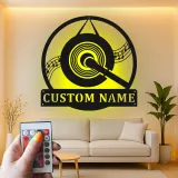 Insegna in metallo LED a forma di disco in vinile personalizzata, regalo per amanti della musica, decorazione per studio
