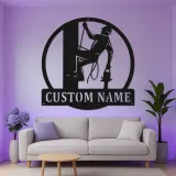 Insegna LED Personalizzata per Lineman | Insegna in Metallo Personalizzata | Regalo per Elettricista | Decorazione per Man Cave