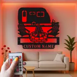 Cartel de metal LED Camper personalizado Regalo de camping para entusiastas del aire libre Decoración de patio de RV