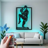 Insegna in metallo personalizzata con luce LED per lanciatore di baseball - Regalo sportivo personalizzato per atleti e decorazione per sala giochi
