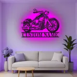 Insegna in metallo LED personalizzata per motociclisti, regalo per appassionati, decorazione per garage o man cave