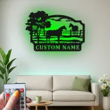 Insegna per Ranch di Cavalli Personalizzata con LED | Arte in Metallo Personalizzata | Decorazione Equestre per Regalo da Fattoria
