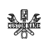 Cartel de metal personalizado de herramientas mecánicas con luz LED regalo para entusiastas de coches decoración de garaje