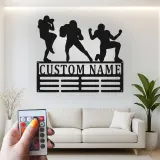 Custom Football Player Metal Sign | Personalized LED Wall Art for Boys Room | Athlete Name Decor for Sports Fan