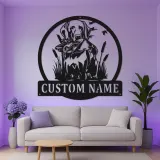 Panneau personnalisé de chien de chasse Labrador | Décoration murale en métal LED personnalisée | Cadeau de chasseur et décor de faune extérieure
