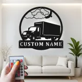 Insegna in metallo LED personalizzata per camion, regalo per camionisti, decorazione per garage per appassionati di camion 1