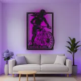 Custom Cyclist Led Light Metal Wall Art Personalized Gift for Biking Enthusiasts Garage or Man Cave Decor