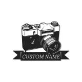 Personalisierte Vintage Kamera LED Licht Metall-Wandkunst Geschenk für Fotografen, Studio- oder Bürodekor 1