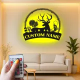 Insegna in metallo LED personalizzata per caccia e pesca, regalo per amanti dell'outdoor, decorazione per baita o man cave