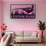 Fasan Metall Wandkunst | Personalisiertes LED-Schild für die Hütte | Individuelles Geschenk für Jäger & Lodge-Dekor