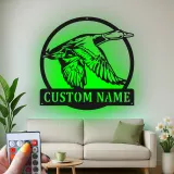 Cartel de metal LED de pato personalizado Regalo para amantes de la naturaleza Decoración de cabaña rústica