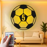 Luz de número de camiseta de fútbol personalizada | Arte mural LED de metal personalizado | Decoración deportiva para la habitación de los niños | Regalo para hijo atleta