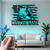 Cartel de metal LED personalizado de Granja de Cerdos, regalo para agricultores, decoración rústica de granero