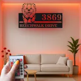 Custom Chow Chow Address Led Light Metal Wall Art Personalized Dog Lover Gift Outdoor Home Decor