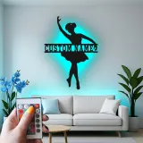 Cartel de metal LED de bailarina personalizado, regalo de danza para su decoración de dormitorio para amantes del ballet