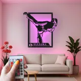 Insegna in metallo personalizzata con luce LED per artisti marziali, regalo personalizzato per appassionati di karate, decorazione per palestra o dojo